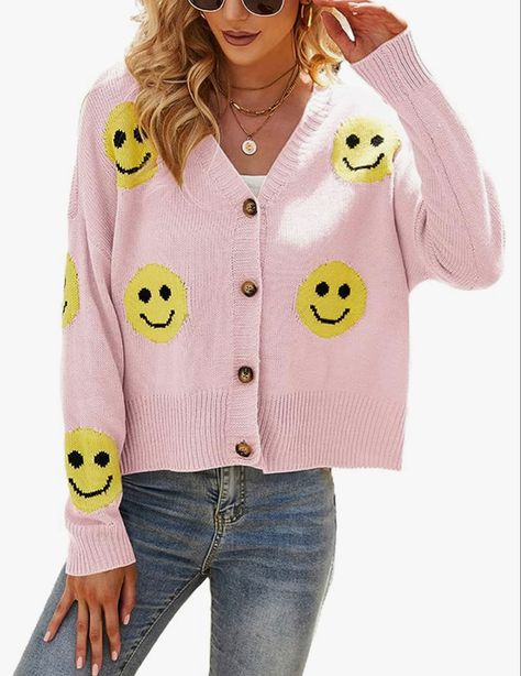 Fall outfit frim amazon. Affiliate Knitted Cardigan Sweater, Loose Knit Cardigan, Cardigan Sweater Jacket, Bodycon Dress Parties, Jacquard Knit, Loose Sweater, Knitted Cardigan, Dress Cuts, Smile Face