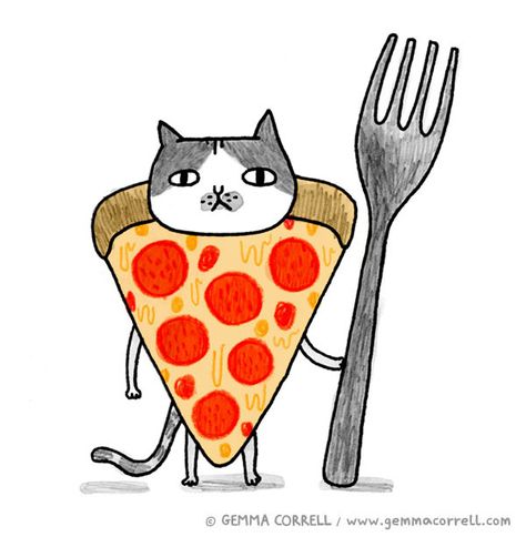 pizza cat (NY icons series) by gemma correll, via Flickr