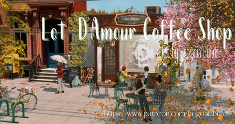 Gift D'Amour Coffee Shop - CC Files Free | Patreon Sims 4 Coffee Shop, Sims Apartment, Cozy Coffee Shop, Save File, Free Coffee, Sims 4 Game, Sims 4 Cc, File Free, Sims Cc