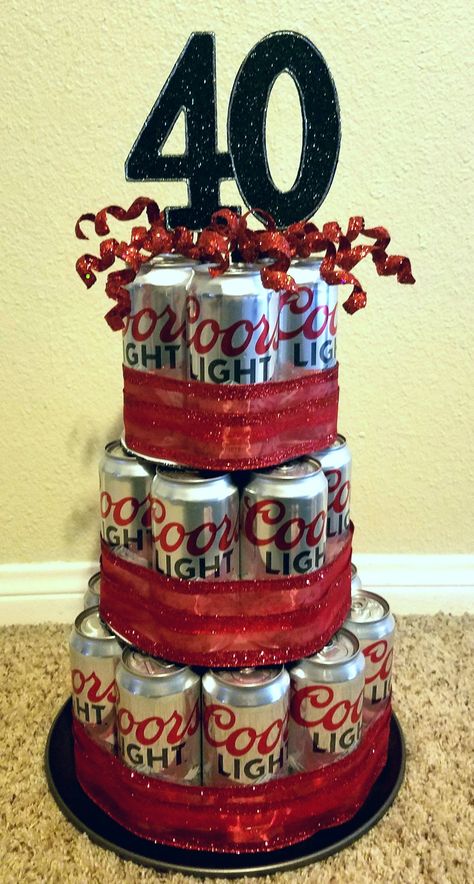 60th birthday, 50th birthday, 40th birthday, 30th birthday 21st birthday DIY beer cake Diy 40th Birthday Cake For Men, 40th Theme Party Ideas For Men, Mens 40th Birthday, Winter 40th Birthday Party Ideas, Diy 60th Birthday Decorations, Diy 40th Birthday Decorations, 40th Birthday Ideas For Men, 40th Birthday Cakes For Men, 60th Birthday Ideas For Mom