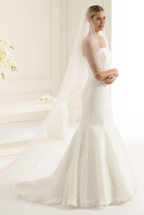 Astonishing veil S143 from Bianco Evento #biancoevento #veil #weddingdress #weddingideas #bridetobe Chapel Length Wedding Veil, Soft Tulle Veil, Cathedral Wedding Veil, Cathedral Wedding Veils, Cathedral Length Veil, Tulle Veil, Cathedral Wedding, Tulle Veils, From Miss To Mrs