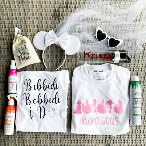 Disney Bacherlotte Party Shirts, Disney Bachlorette Outfit, Disney Bachelorette Theme Ideas, Bachelorette At Disneyland, Party Like A Princess Bachelorette, Disneyland Hen Party, Bachelorette Disney World, Princess Bachelorette Party Ideas, Disney Hen Do Ideas