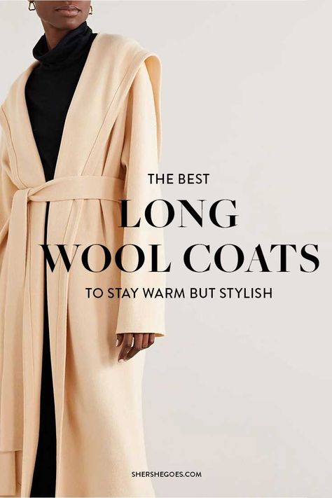 long-wool-coats Fall Coats For Women Classy, Long Belted Wool Coat, Wool Trench Coat Women, Peacoat Women, Long Wool Coat Women, Long Winter Coats Women, Belted Wrap Coat, Red Wool Coat, Wool Winter Coat