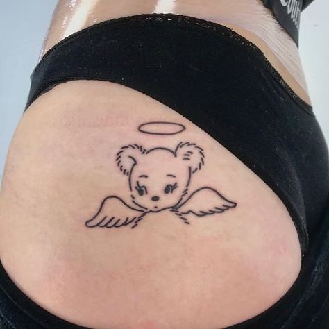 Lost Loved Ones Tattoo, Angel Bear, Cute Angel, Bear Tattoo, Memorial Tattoo, Angel Tattoo, First Tattoo, Body Mods, Cute Tattoos