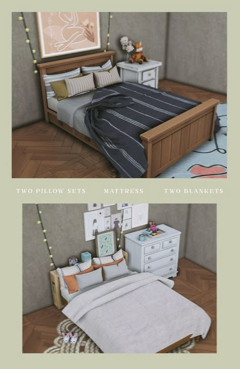 Ts4 Beds Cc, Sims 4 Cc Furniture Bedrooms, Sims 4 Bed Cc, Sims 4 Cc Decor, Sims 4 Beds, Lotes The Sims 4, Sims Furniture, Furniture Cc, Play Sims 4