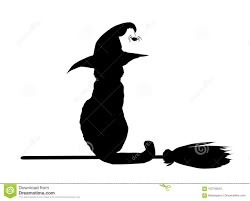 Silhouette Of Black Cat In Witch Hat Sitting On Broomstick Stock Vector - Illustration of object, decoration: 102756553 Cat In Witch Hat, Tattoo Gato, Dragon Tattoo Drawing, Halloween Photo Booth, Witch Silhouette, Illustration Clip Art, Black Cat Tattoos, Witch Tattoo, Silhouette Tattoos