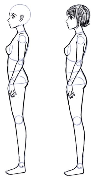 Anime Side View, Side View Drawing, Profile Drawing, Body Sketches, Body Reference Drawing, Figure Drawing Reference, Body Drawing, Human Figure, Drawing Base