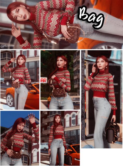 Sims 4 Purse Poses, Sims 4 Bag Poses, Sims4 Poses, Sims 4 Patreon, 4 Poses, Guitar Bag, Sims 4 Collections, Sims 4 Cc Finds, Cc Finds