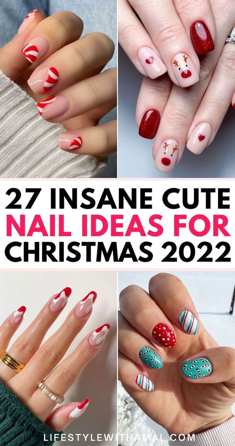 If you are in search for holiday nails for Christmas this year, look no further because I have got some of the best trendy look in this post! Whether you are going for the classic red and white, acrylics, or even short nails, you need to check these nails for Chritmas 2022! Christmas Nails Shellac Xmas, Christmas 2023 Nail Designs, Shellac Christmas Nails Short, Cute Nails Asthetic, End Of December Nails, Christmas Nails 2023 Dip, Painted Christmas Nails Short, Shellac Christmas Nails Designs, Christmas Nails 2023 Trends Gel Short