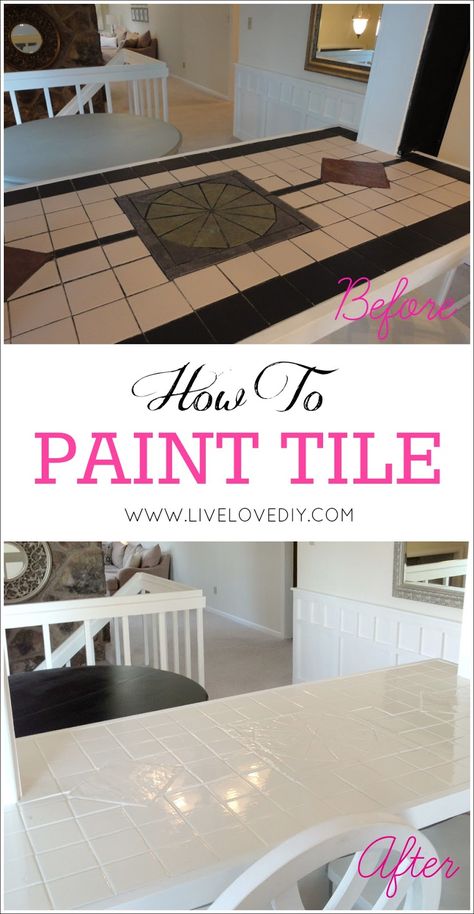 Paint Tile Countertops, Secret Painting, Paint Tile, Tile Counters, Stain Wood, Paint Tips, Ceramic Floor Tile, Primary Bath, Tile Countertops