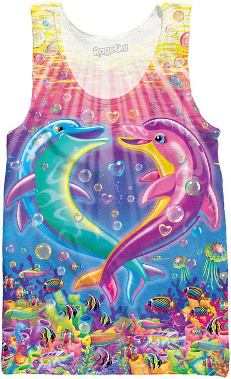 Lisa Frank Dolphin, Lisa Frank Clothing, Lisa Frank Birthday Party, Cartoon Dolphin, Lisa Frank Stickers, Drippy Outfit, Heart Tank Top, Tshirt Printing Design, Fashion Drawing Dresses