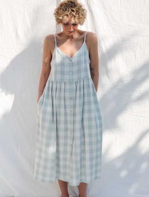 Dresses | Sustainable clothing | OFFON clothing Floral Linen Dress, Double Gauze Dress, Cotton Gauze Dress, Summer Sundress, Cotton Sundress, Double Gaze, Gauze Dress, Loose Fitting Dresses, Double Gauze