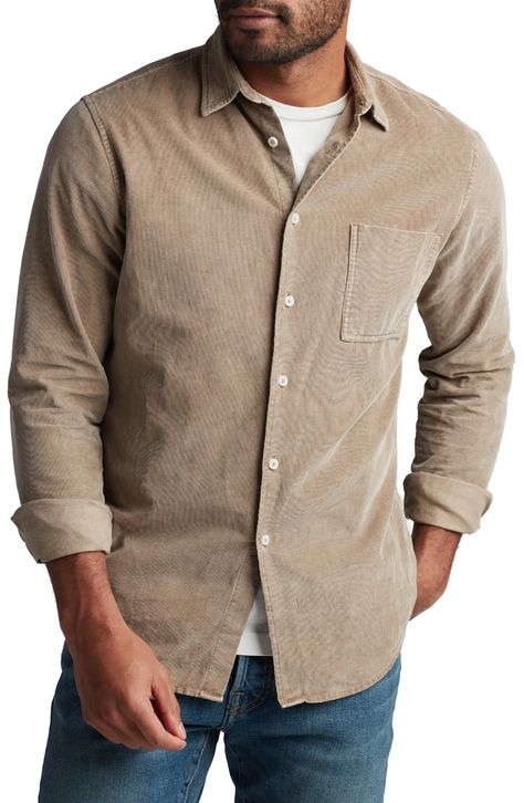 Rowan Nobel Fine Wale Corduroy Button-Up Shirt | Nordstrom Stylish Mens Outfits, Corduroy Fabric, Spring Tops, Fashion Essentials, Mens Fashion Casual, Fashion Advice, Casual Button Down Shirts, Denim Button Up, Button Up Shirts