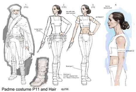 costume breakdown Padme Geonosis Costume, Amidala Costume, Padme Cosplay, Padme Costume, Sketching References, Sketch Wallpaper, Disfraz Star Wars, Padmé Amidala, Star Wars Padme