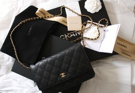 Chanel Woc Caviar, Chanel Woc, Chanel Classic Flap Bag, Trendy Purses, Classic Flap Bag, Chanel Mini, Chanel Caviar, Chanel Wallet, Purses Designer