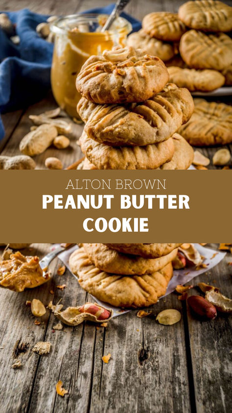 Alton Brown Peanut Butter Cookie Recipe Gourmet Peanut Butter Cookies, Alton Brown Peanut Butter Cookies, Peanut Butter Cookies With Peanuts In Them, Single Peanut Butter Cookie, Peanut Butter Cookies Using Self Rising Flour, Penutbutter Cookes, Peanut Butter Sandwich Cookies, Brown Recipe, Chewy Peanut Butter Cookies