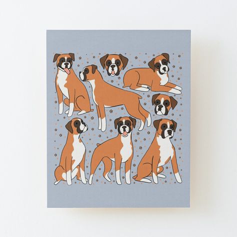 Boxer Dog Illustration, Boxer Illustration, Dog Illustration, Boxer Dogs, Wood Print, Cute Designs, Sell Your Art, My Art, Awesome Products