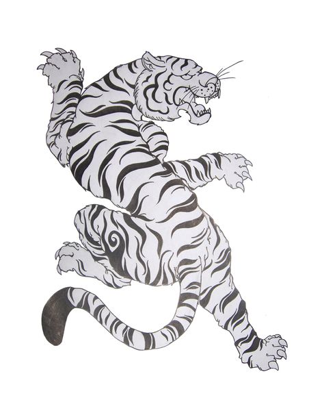 I did this Tattoo design for a friend of mine.. She wants it on her back. White Tiger Tattoo, Herren Hand Tattoos, Art Tigre, Japanese Tiger Tattoo, Asian Tigers, Japanese Tiger, Tiger Artwork, Tiger Tattoo Design, Tiger Drawing