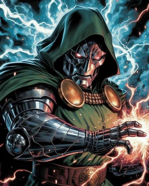 Doctor Doom Art, Doctor Doom Marvel, Avengers Tattoo, Comic Book Villains, Marvel Character Design, Dr Doom, Doctor Doom, Marvel Superheroes Art, Marvel Tattoos