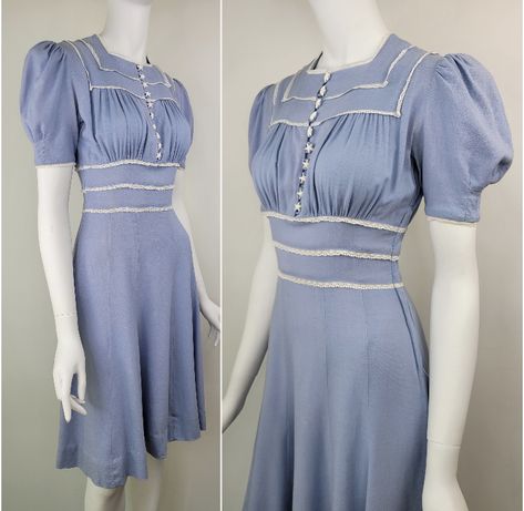 1930s Southern Fashion, 1930s Summer Dress, 1930s Day Wear, Typewriters Aesthetic, 80s Casual Dress, 1930s Dress Casual, 1930s Summer Fashion, 1940s Day Dress, 1930s Fashion Women Casual