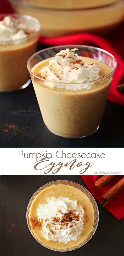 Pumpkin Eggnog, Thanksgiving Drinks, Eggnog Recipe, Gobble Gobble, Adult Beverages, Pumpkin Dessert, Pumpkin Cheesecake, Christmas Parties, Holiday Drinks