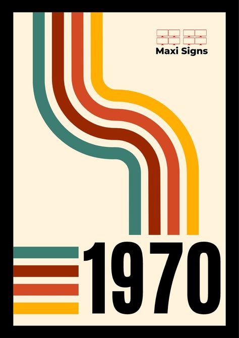 "Signs have come a long way, baby! 💥✨ Celebrate the progress in signage since 1970 and marvel at the creativity and craftsmanship behind the signs we see today. #SignageProgress #CreativeCraftsmanship #DesignMilestones" Logos Vintage, Logos Retro, Retro Printables, Retro Graphic Design, Wallpaper Retro, Logos Ideas, Bauhaus Poster, Funky Design, Poster Retro