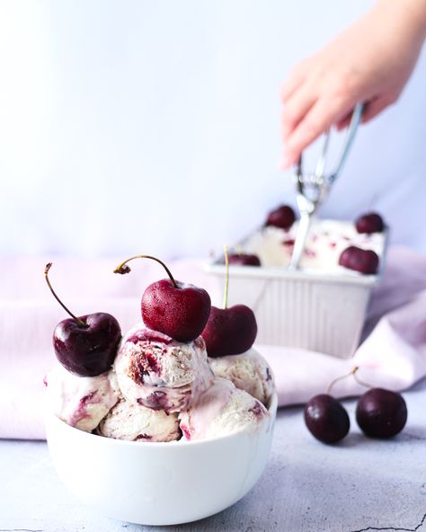 NATIONAL ICE CREAM DAY 🍦  . . Who wouldn’t love homemade ice cream in this very hot weather? We used cherries this time, it’s literally so refreshing, it didn’t disappoint us, yay! This is so easy to make using only 3 ingredients. No-churn but it’s so smooth. Will definitely do it again while cherries are still in season. Cinnamon Sugar Pancakes, Cherry Bourbon, Vanilla Ice Cream Recipe, Ice Cream Day, Roasted Cherry, Dessert Toppings, Ice Cream Desserts, Homemade Ice, Homemade Ice Cream