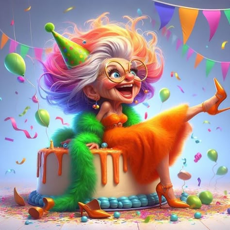 Shopkins Art, Old Lady Cartoon, Cartoon Grandma, Funny Cartoon Images, Funny Old People, Old Lady Humor, Birthday Greetings Friend, Happy Birthday Wishes Photos, Birthday Quotes Funny For Him