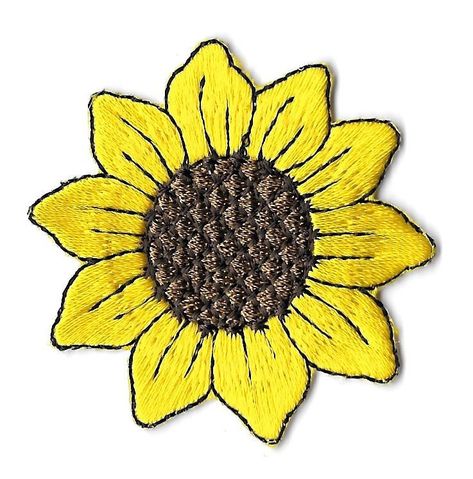 Sunflower Patch, Sunflower Head, Jean Jacket Patches, Sunflower Garden, Jacket Pins, Cute Patches, Cool Patches, Sticker Patches, Iron On Applique