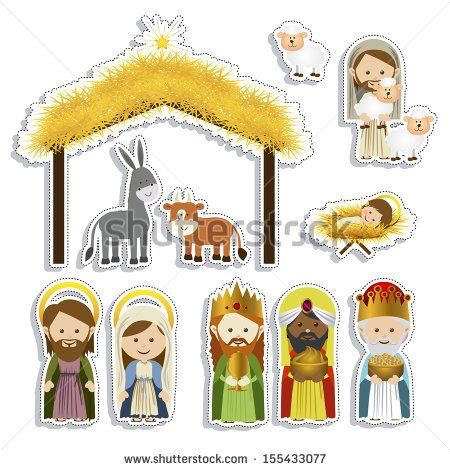 christmas design over white background vector illustration Jesus Christmas Crafts, Christmas Props, Bible Crafts For Kids, Bible Story, Nativity Crafts, Christmas School, Christmas Jesus, Idul Fitri, Sunday School Crafts