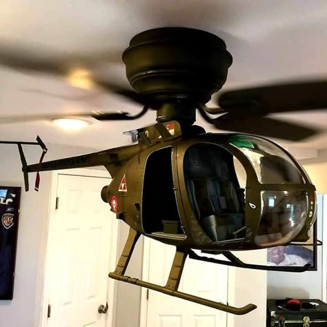 Diy Helicopter, Man Home Decor, Fan Diy, House Of Turquoise, Man Cave Ideas, Man Cave Garage, 웃긴 사진, Boy's Room, Boys Room