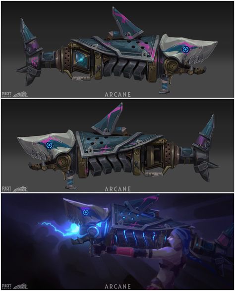 Jinx Props, Jinx Cosplay, Jinx League Of Legends, Props Art, Idee Cosplay, Model Sheet, Lol League Of Legends, Matte Painting, Game Character Design