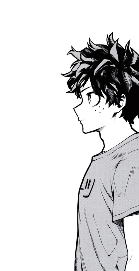 Izuchoa Fanart, Izuku Midoriya Side Profile, Izuku Cute Wallpaper, Villain Deku Drawing, Izuku Side Profile, Midoriya Manga Panel, Deku Side Profile, Izuku Midoriya Drawing, Reference Drawing Pose