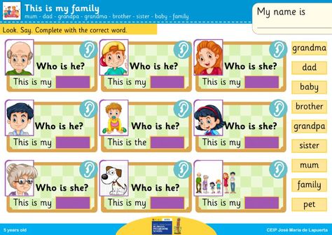 Activities Worksheets For Kids, Listening Activities, Preschool Age, Baby Brother, Be My Baby, Baby Family, School Subjects, Online Workouts, Worksheets For Kids