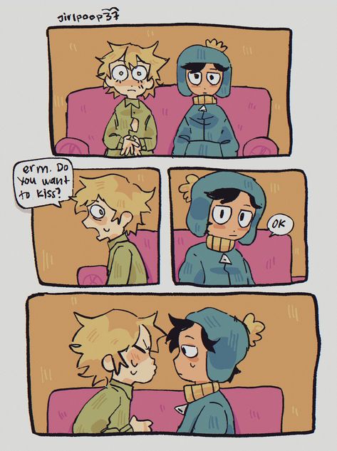 “awkward…!” Craig X Tweek Kiss, South Park Bunny, Creek Comic, South Park Creek, Creek Sp, Tweek South Park, Tweek And Craig, South Park Anime, Creek South Park