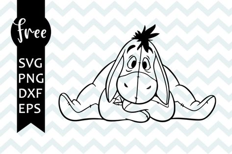 Eeyore donkey svg free, disney svg, winnie the pooh svg, instant download, silhouette cameo, free vector files, free disney shirt svg 0428 Eeyore Svg, Donkey Svg, Winnie The Pooh Svg, Pooh Svg, Silhouette Cameo Free, Disney Silhouette, Disney Silhouettes, Disney Font, Cricut Svg Files Free