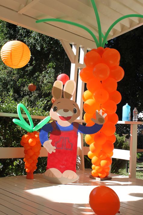 harry the bunny party decor Bunny Birthday Party Decorations, Zootopia Birthday Party, Harry The Bunny, Zootopia Party, Bunny Birthday Theme, Easter Theme Party, Bunny Birthday Party, Harry Birthday, Baby Boy 1st Birthday Party