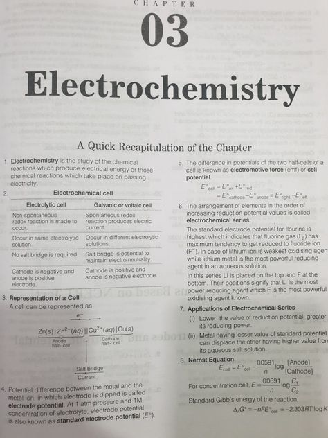 Electro Chemistry Notes, Electrochemistry Notes Class 12, Electrochemistry Notes, Chemistry Organic, Sat Tips, Basic Chemistry, Ias Notes, Exam Motivation Quotes, Biochemistry Notes