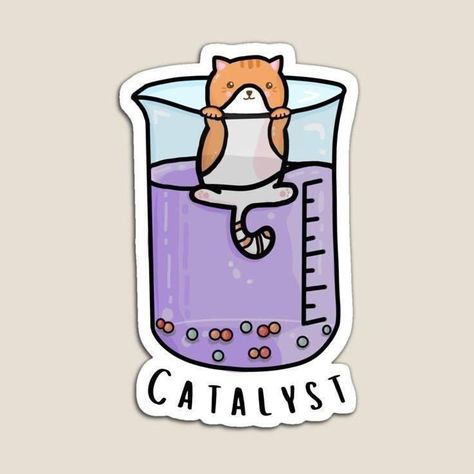 Science Cat, Chemistry Puns, Chemistry Art, Medical Stickers, Science Puns, Science Stickers, Biology Art, Cute Laptop Stickers, Science Chemistry