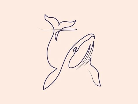 Blue Whale Tattoo Design, Whale Line Tattoo, Humpback Whale Tattoo Simple, Line Whale Tattoo, One Line Whale, Orca Whale Drawing, Whale Line Drawing, Blue Whale Tattoo, Dolphin Line Art