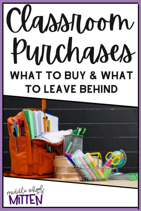 First year teachers may feel like they need to spend thousands of dollars on their first classroom in order to be a successful teacher - but that's not true! This post shares 5 tried and tested items I wish I had bought sooner and 3 items I wish I left behind as a middle school resource room teacher! This list can benefit elementary, middle school, and high school teachers, along with speech language pathologists, counselors, and any other education professional! Click the link to learn more! Middle School Teacher Supplies, Middle School Resource Room, High School Supply List, Teacher Supplies List, Classroom Gifts For Students, Successful Teacher, First Classroom, High School Supplies, Resource Room Teacher