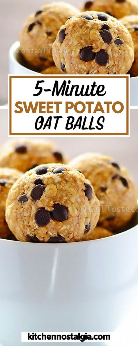 No Bake Protein Bites, Oat Balls, Sweet Potato Snacks, Kitchen Nostalgia, Sweet Potato Dessert, Sweet Potato Protein, Stuffed Sweet Potato Healthy, Protein Bites, Protein Balls