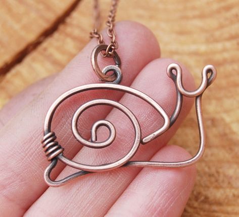 Snail Necklace, Wire Jewelery, Bijoux Fil Aluminium, Diy Collier, Expandable Bracelet, Diy Wire Jewelry, Wire Necklace, Wire Work Jewelry, Wire Pendant