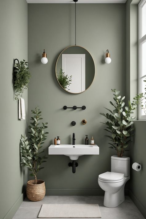 Toilet Colour Ideas, 2025 Bathroom Colors, Small Powder Room Design, Small Toilet Decor, Small Powder Bathroom, Guess Bathroom, Guests Bathroom, Small Powder Bathroom Ideas, Powder Bathroom Ideas