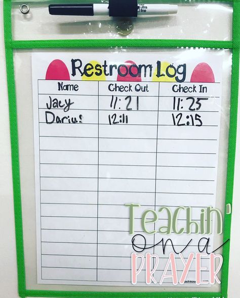 Bathroom Log Classroom, Classroom Goals, Beginning Of Year, Restroom Sign, Elementary Classroom, Classroom Organization, 4th Grade, Classroom Decor, Log