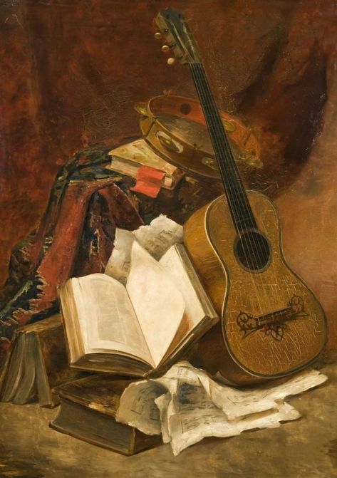 Music Paintings, Peasant Art, Music Painting, Musical Art, Guitar Art, Classic Paintings, Girly Art Illustrations, Realism Art, Water Painting