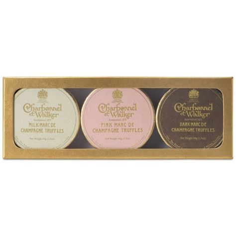 Charbonnel et Walker Mini Truffle Gift Set ($43) ❤ liked on Polyvore featuring beauty products, gift sets & kits, no color and charbonnel et walker Champagne Chocolate, Champagne Truffles, Truffle Gift, Charbonnel Et Walker, Dark Chocolate Truffles, Pink Chocolate, Christmas Gifts For Girlfriend, Gourmet Gifts, Pink Dark