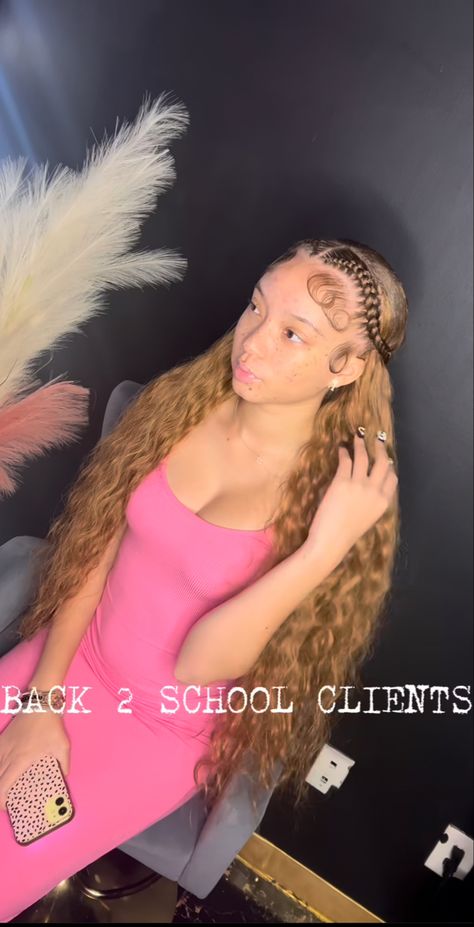 Honey Blonde Half Up Half Down, Weave Ponytail, Honey Brown Hair, Honey Blonde Hair, Honey Brown, Quick Weave, Brown Wig, Hairdos For Curly Hair, Honey Blonde