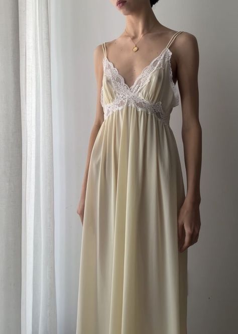 Long Vintage Nightgown, Pajama Slip Dress, Old Sleepwear, Vintage Silk Pajamas, Silk Slip Dress Sleepwear, 1800s Pajamas, Sleep Gown Aesthetic, 1920s Nightwear, Sleep Dress Aesthetic