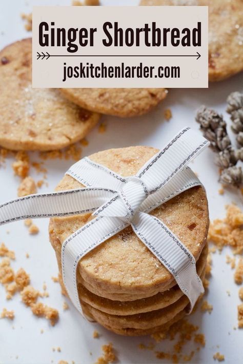 Ginger Bread Shortbread Cookies, Shortbread Flavors, Ginger Shortbread Cookies, Ginger Shortbread, Spiced Shortbread Cookies, Stem Ginger Cookies, Sourdough Shortbread Cookies, Slice And Bake Cookies Recipes, Ginger Sparkle Cookies